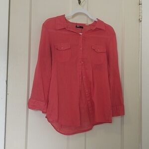 BDG Red Cotton Button Down Sz L